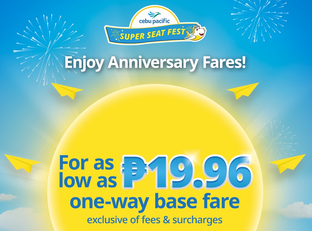 Cebu Pacific Rolls Out P19.96 Seat Sale for 30th&nbsp;Anniversary